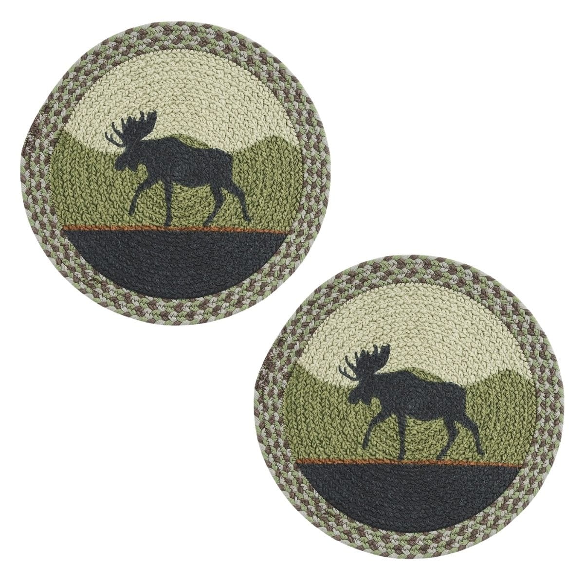 Park Designs Moose Braided & Printed Placemat Round Set of 2