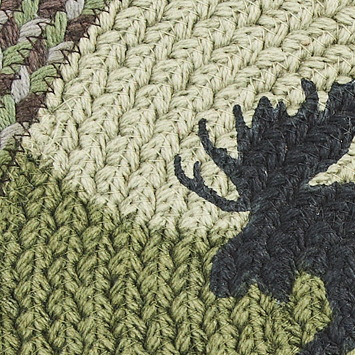 Park Designs Moose Braided & Printed Placemat Round Set of 2