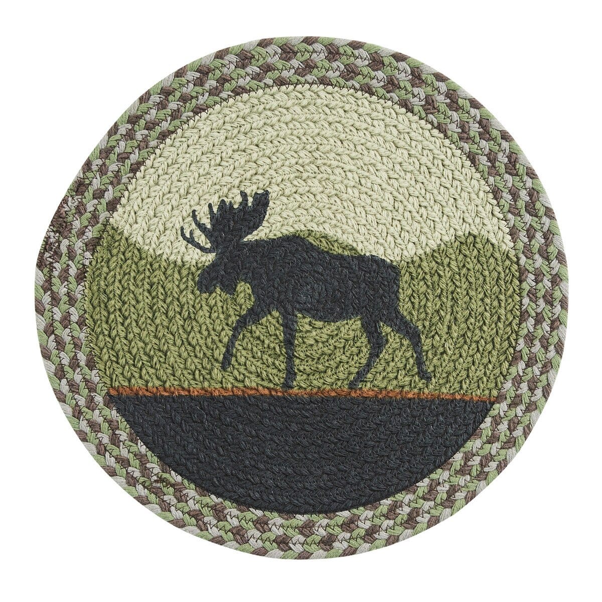 Park Designs Moose Braided & Printed Placemat Round Set of 2