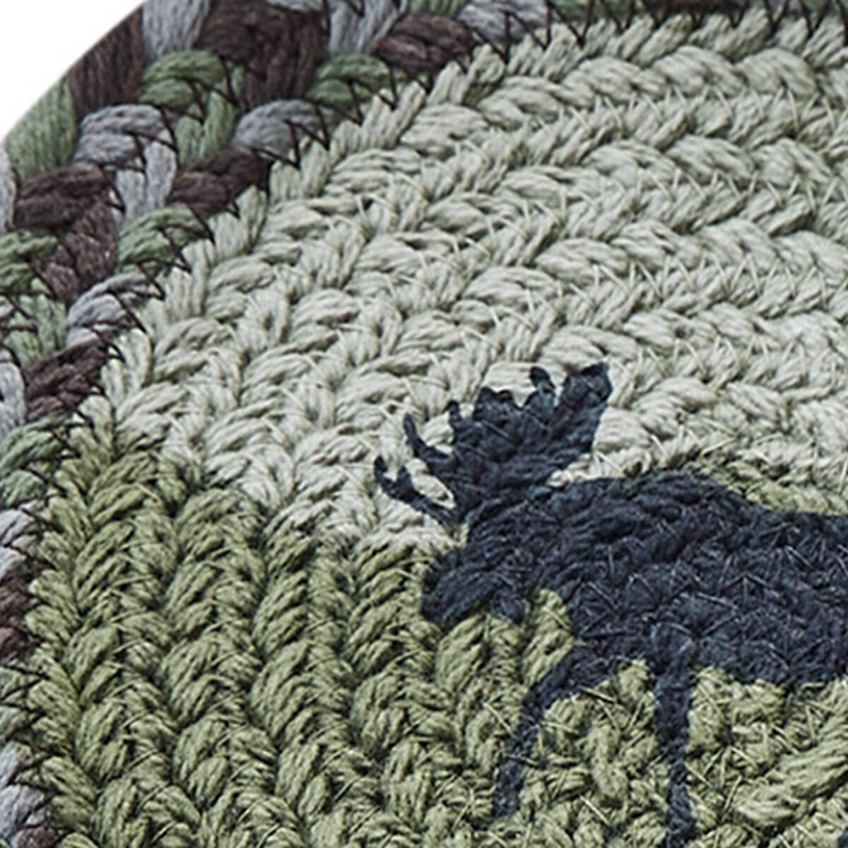 Park Designs Moose Braided & Printed Trivet 8" Diameter Round Set of 2