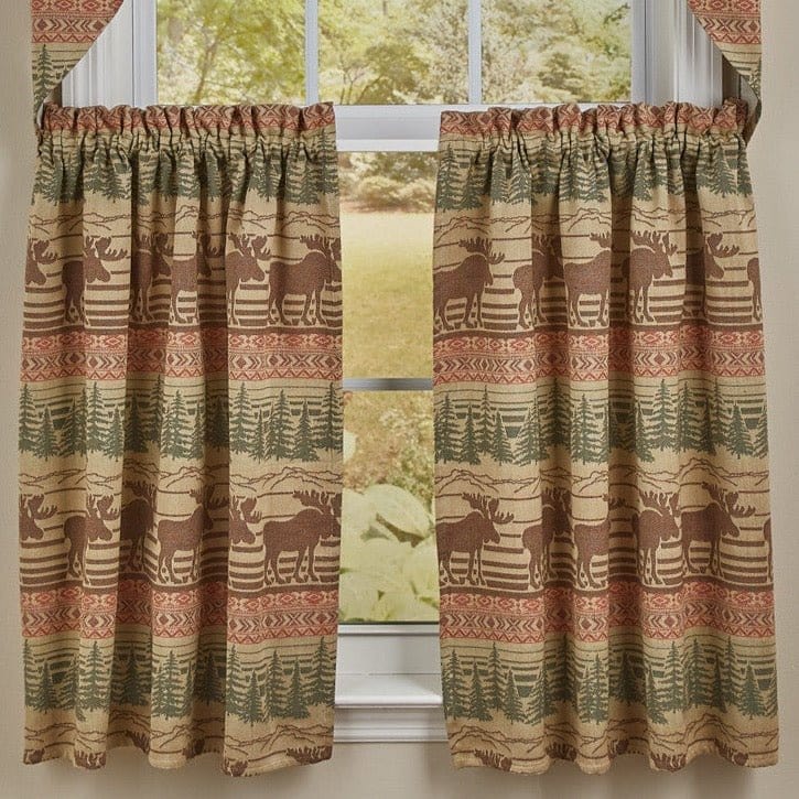 Moose Jacquard Tier Pair 36" Long Unlined-Park Designs-The Village Merchant
