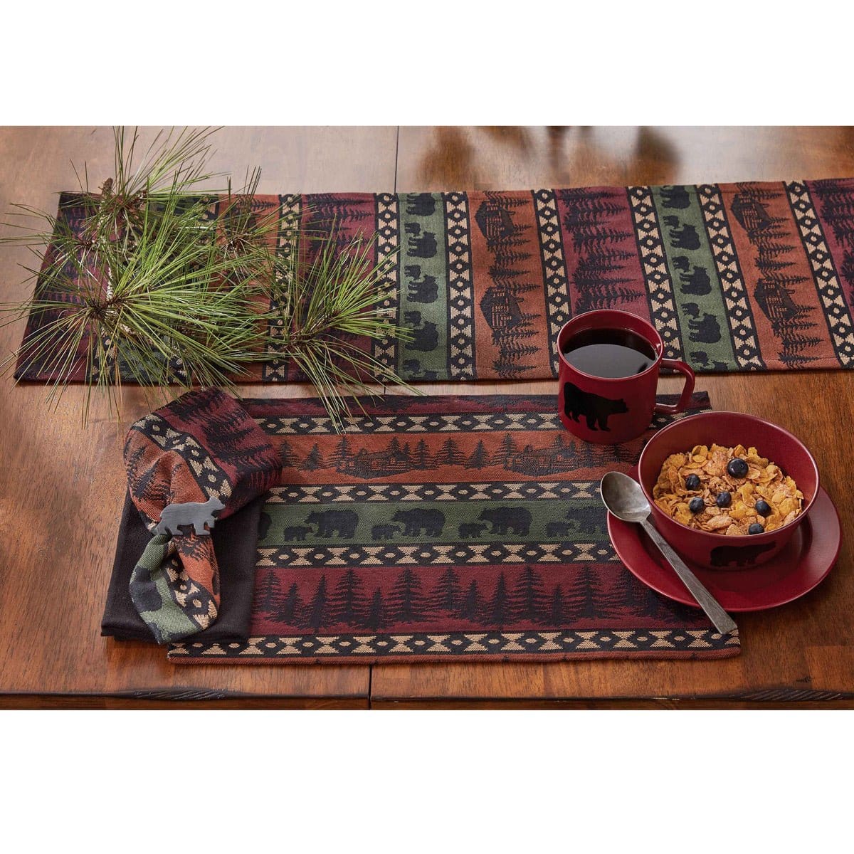 Mountain Bear Table Runner 54' Long-Park Designs-The Village Merchant