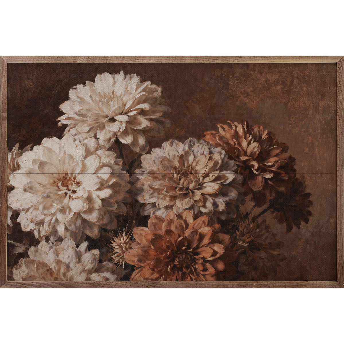 Kendrick Home Walnut Frames 8x5 Mum Bouquet Printed and Framed Wall Sign