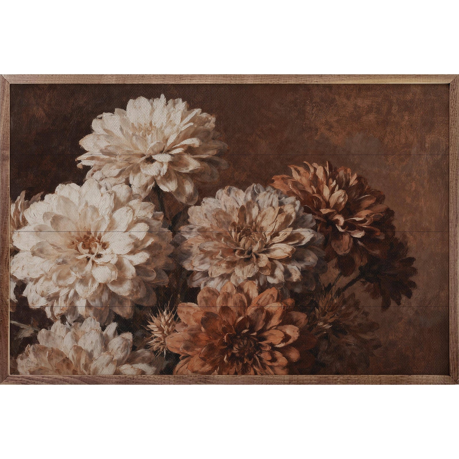 Kendrick Home Walnut Frames 8x5 Mum Bouquet Printed and Framed Wall Sign