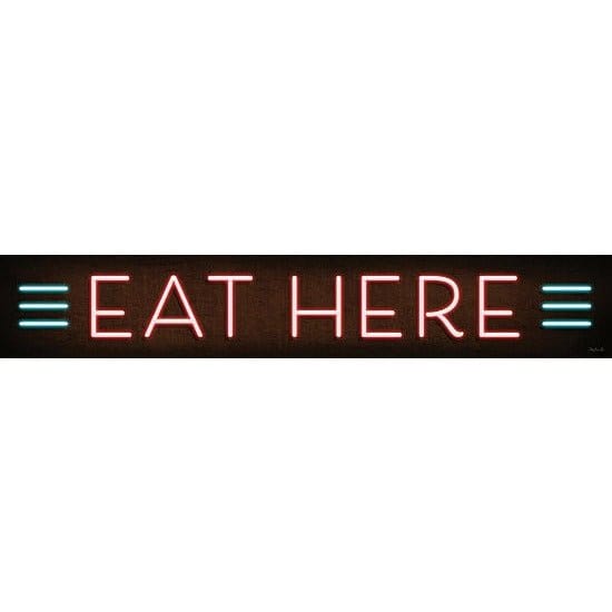 Penny Lane Publishing Neon Eat Here By Mollie B Right Art Print - 6 X 36