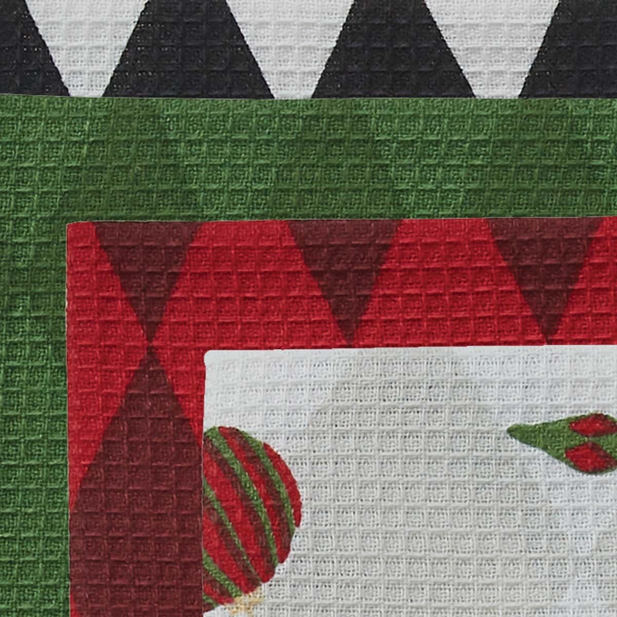 Nutcracker Waffle Weave Dishcloth Set of 4 - Assorted