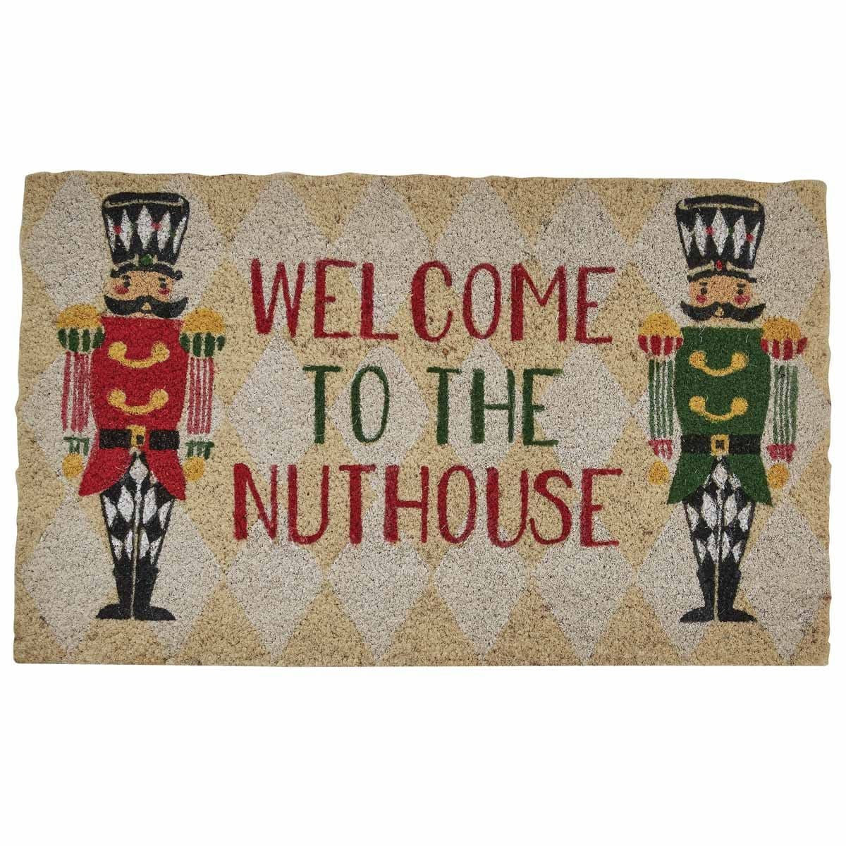 Nutcracker Welcome To The Nuthouse Doormat Rectangle-Park Designs-The Village Merchant