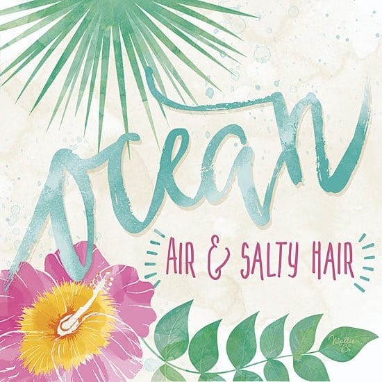 Ocean Air &amp; Salty Hair By Mollie B Right Art Print - 12 X 12-Penny Lane Publishing-The Village Merchant