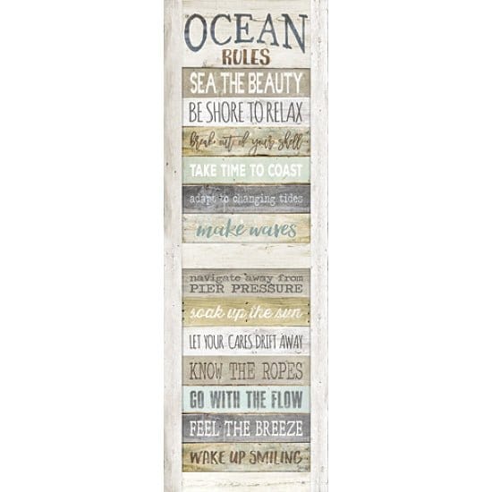 Penny Lane Publishing Ocean Rules By Marla Rae Art Print - 8 X 24