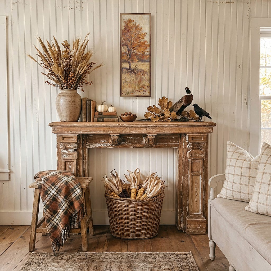 Kendrick Home Walnut Frames October Field Tree Printed and Framed Wall Sign