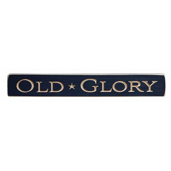 Old Glory Sign - Engraved Wood 12&quot; Long-Craft Wholesalers-The Village Merchant