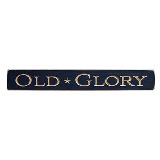 Old Glory Sign - Engraved Wood 12" Long-Craft Wholesalers-The Village Merchant