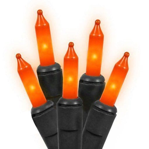 Orange Bulbs - Black Cord 20 Count Set Light String / Set - Miniature Bulbs-Craft Wholesalers-The Village Merchant