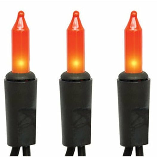 Orange Bulbs - Black Cord 20 Count Set Light String / Set - Miniature Bulbs-Craft Wholesalers-The Village Merchant
