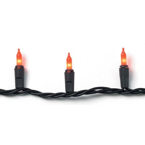Orange Bulbs - Black Cord 20 Count Set Light String / Set - Miniature Bulbs-Craft Wholesalers-The Village Merchant