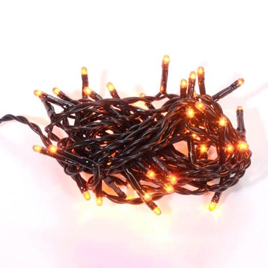 Orange Bulbs - Black Cord 50 Count Set Light String / Set - Teeny Rice Bulbs-Craft Wholesalers-The Village Merchant