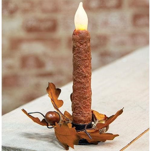 Orange Cake LED Battery Candle Light Taper 6.5" High - Timer Feature