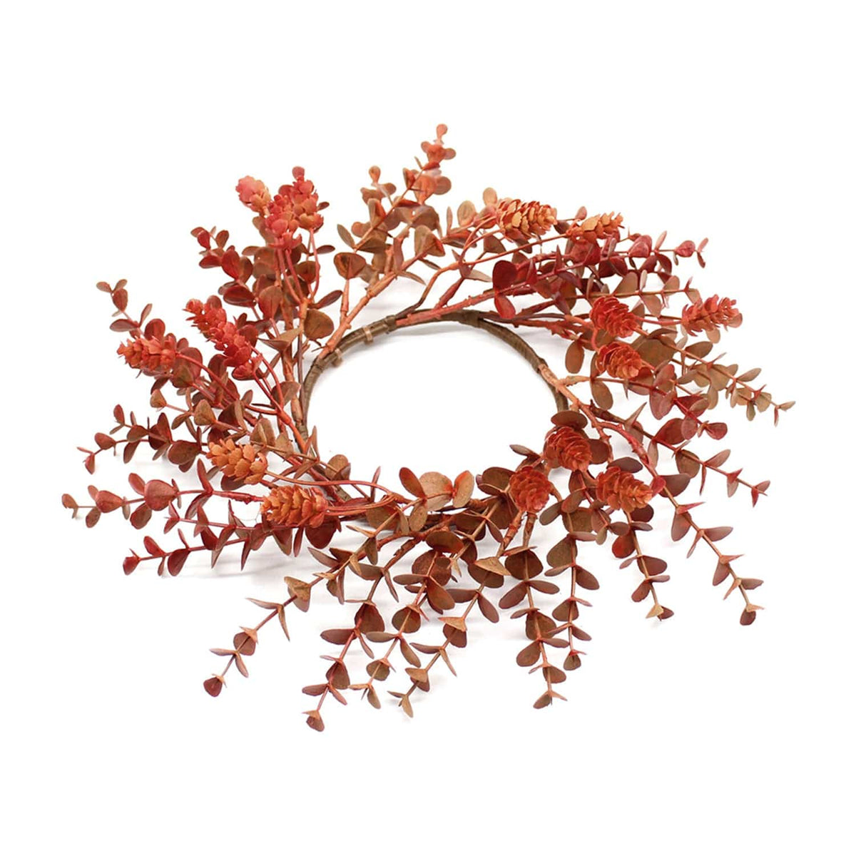 Orange Eucalyptus and Hops Candle Ring / Wreath 4.5&quot; Inner Diameter