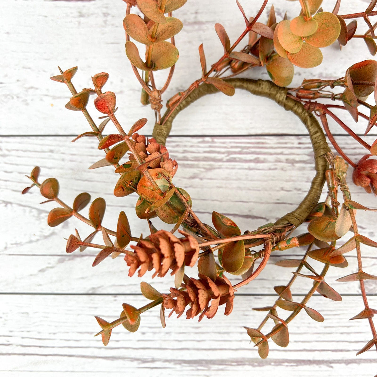 Orange Eucalyptus and Hops Small Candle / Napkin Ring 2.5&quot; Inner Diameter