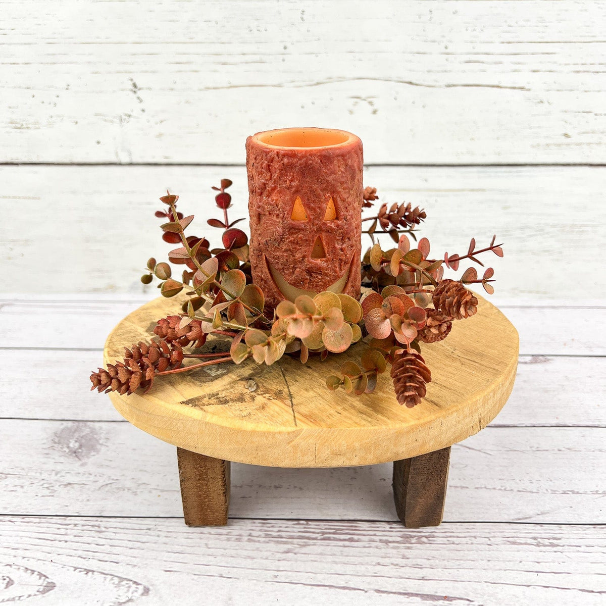 Orange Eucalyptus and Hops Small Candle / Napkin Ring 2.5&quot; Inner Diameter