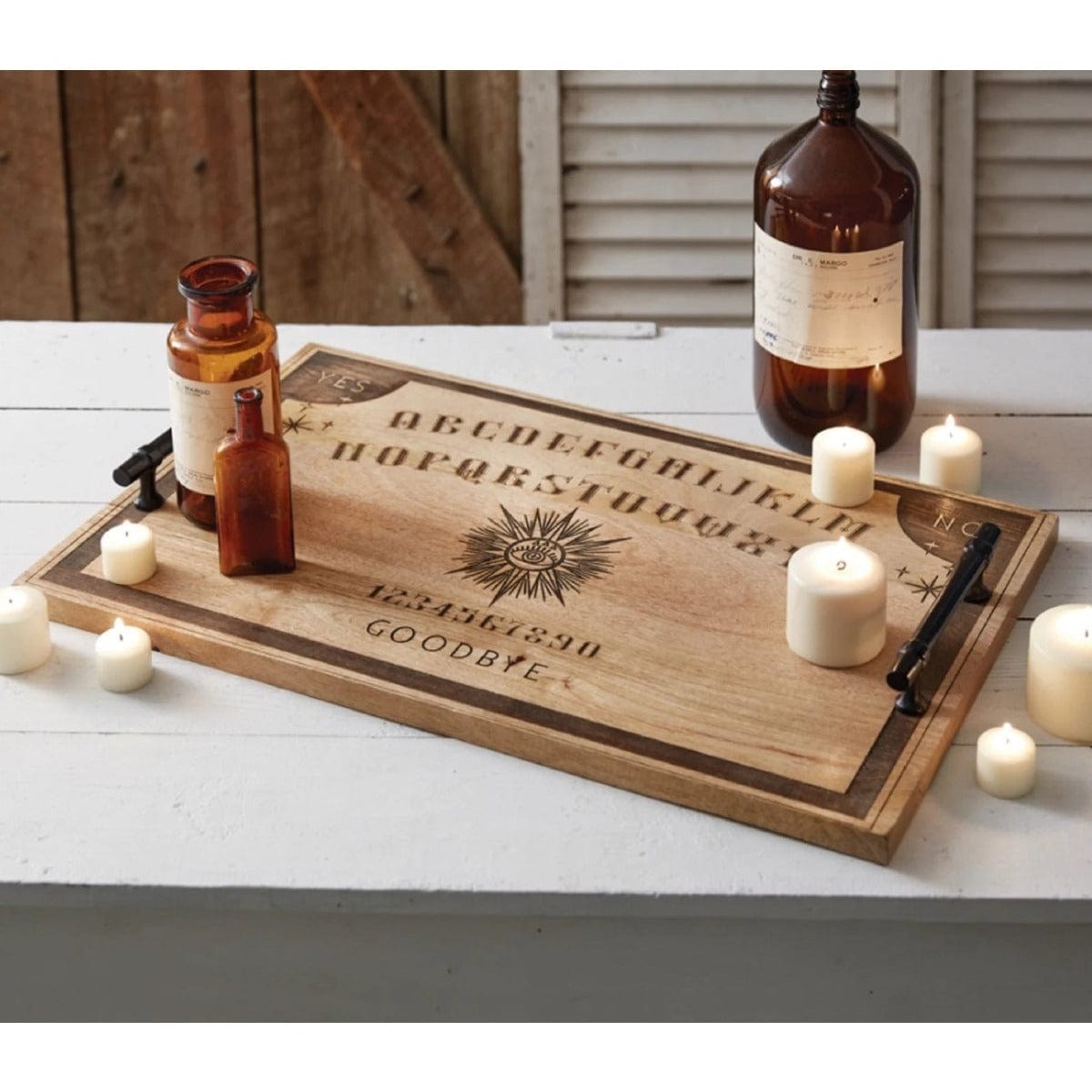 Ouija Board Engraved Wood Serving Tray-CTW Home-The Village Merchant