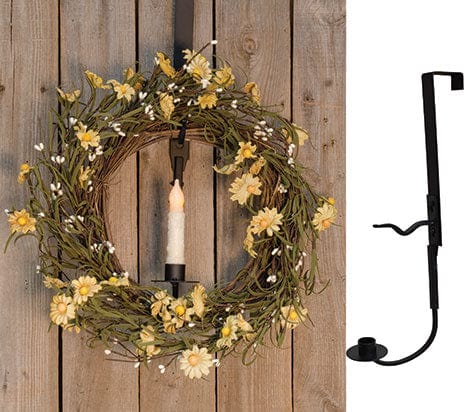 Over the Door Wreath &amp; Candle Holder For Taper Candles