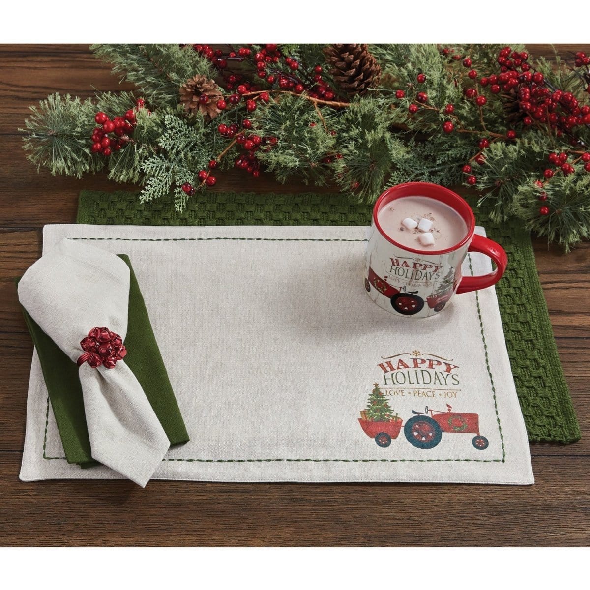 Over the River Printed Tractor Placemat-Park Designs-The Village Merchant