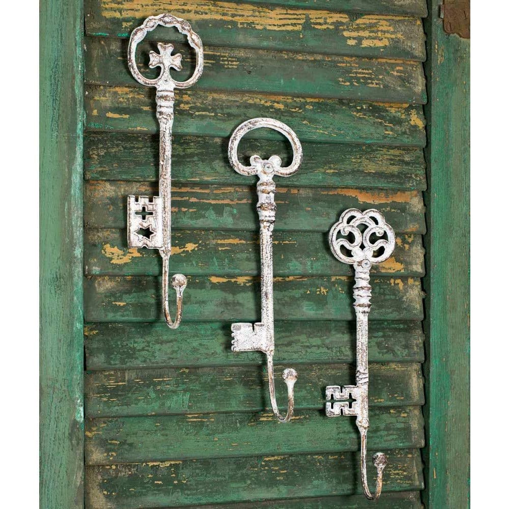 Oversized Keys Decorative Hook Set of 3 - Assorted-CTW Home-The Village Merchant