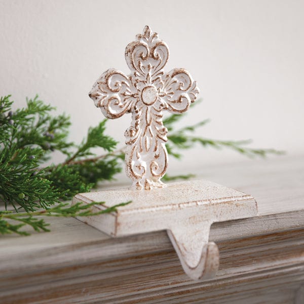 Painted Cast Iron Cross Stocking Holder