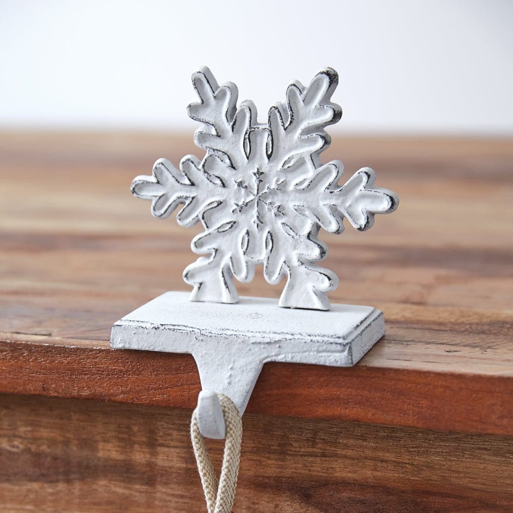 Painted Cast Iron Snowflake Stocking Holder-CTW Home-The Village Merchant