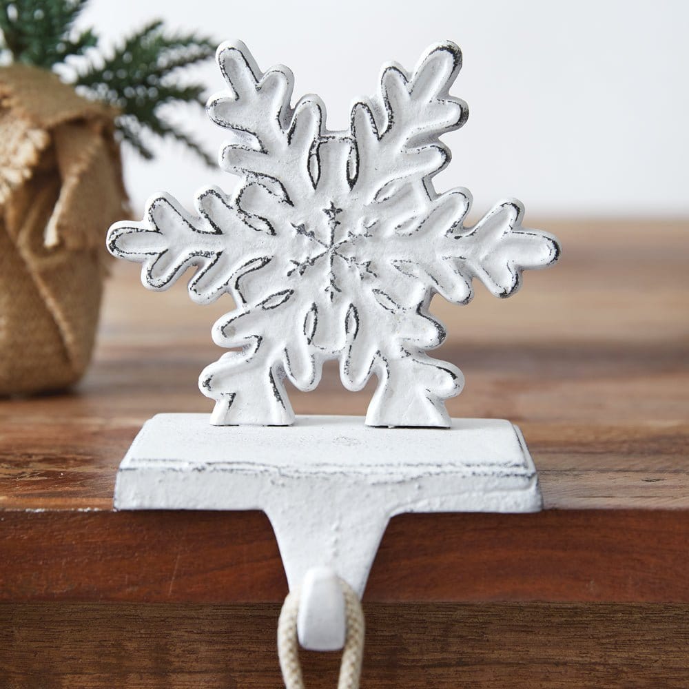 Painted Cast Iron Snowflake Stocking Holder-CTW Home-The Village Merchant
