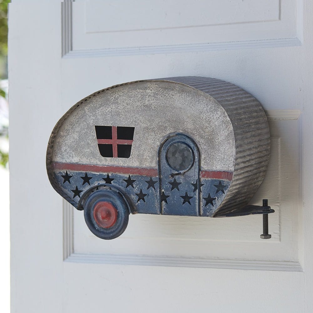 Painted Metal Americana Camper Hanging Birdhouse-CTW Home-The Village Merchant