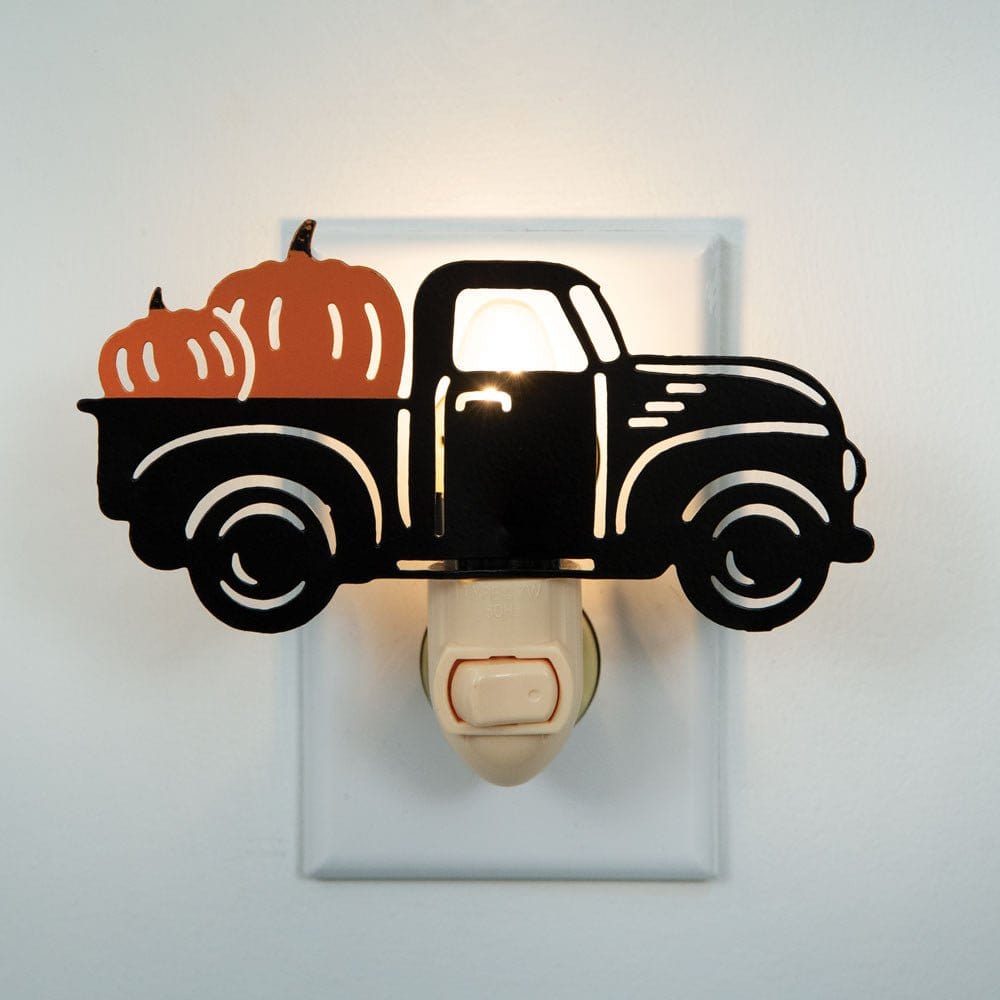 Painted Metal Black Harvest Pick Up Truck Night Light-CTW Home-The Village Merchant