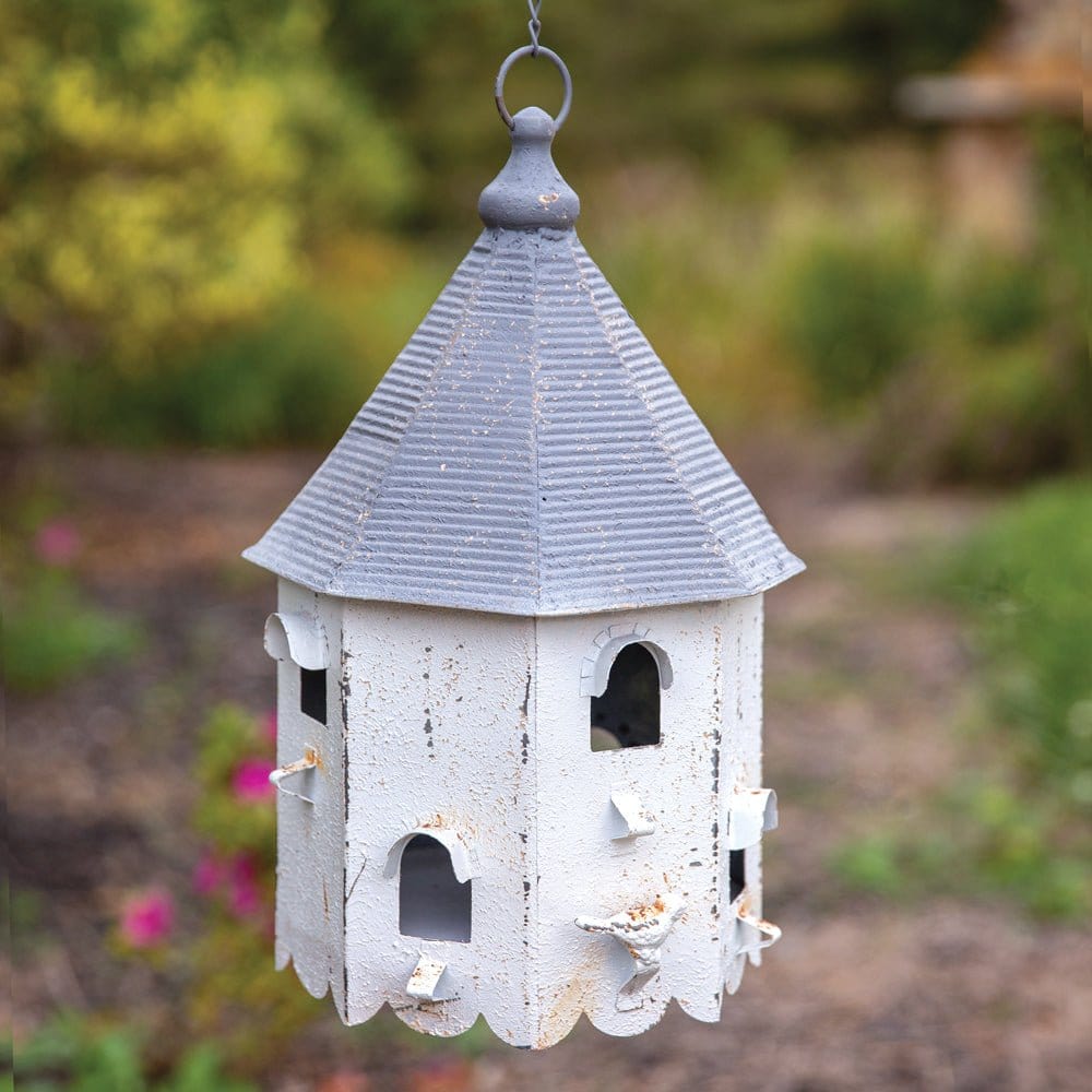Painted Metal Bungalow Birdhouse-CTW Home-The Village Merchant