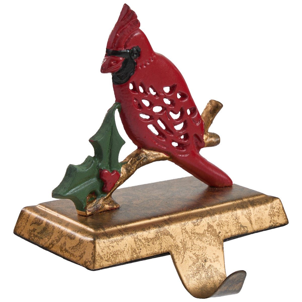 Painted Metal Cardinal Stocking Holder