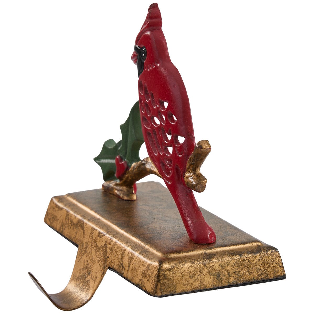 Painted Metal Cardinal Stocking Holder