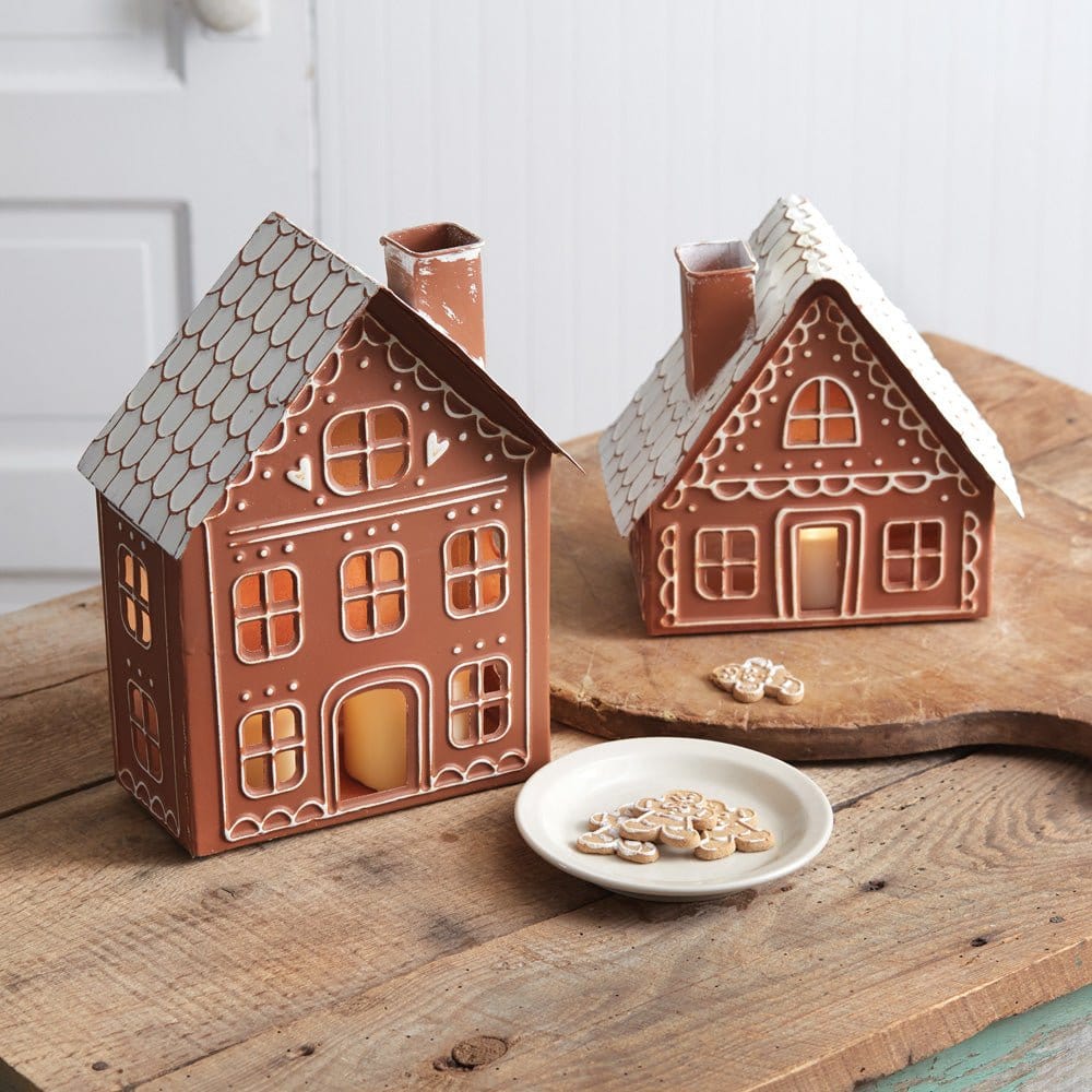 Painted Metal Gingerbread Cottage Luminary-CTW Home-The Village Merchant