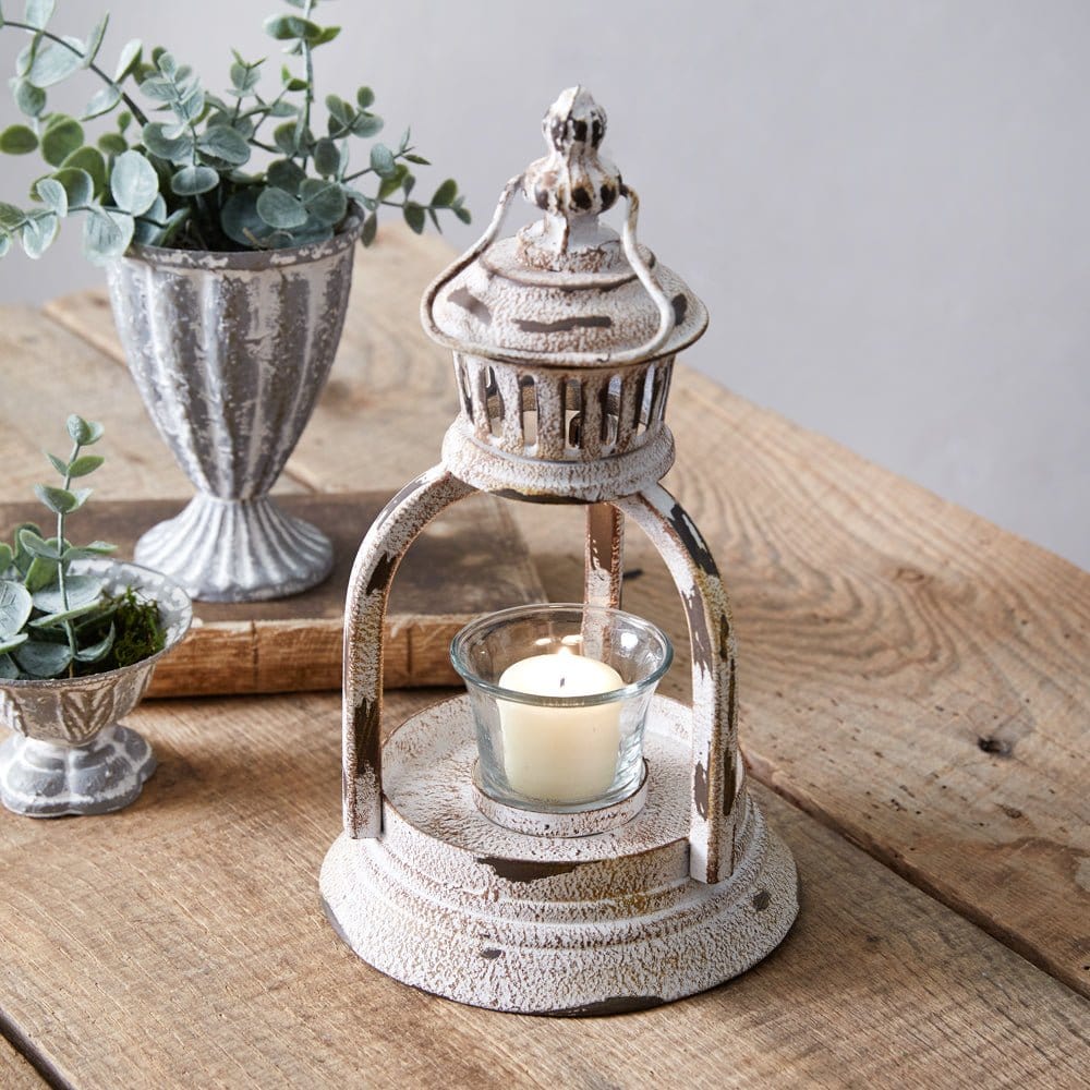 Painted Metal &amp; Glass Norfolk Lantern For Votive &amp; Tealight Candles-CTW Home-The Village Merchant