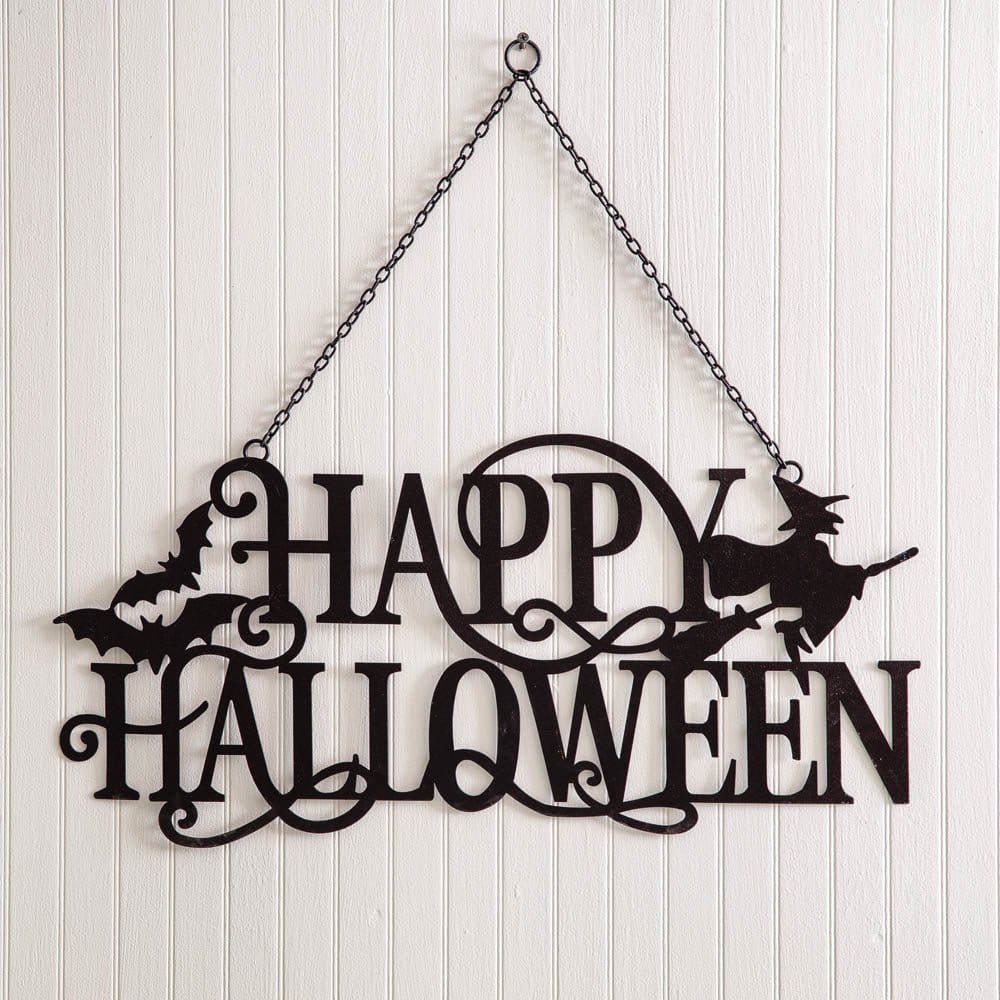 Painted Metal Happy Halloween Sign - Laser Cut Metal 23" Wide-CTW Home-The Village Merchant
