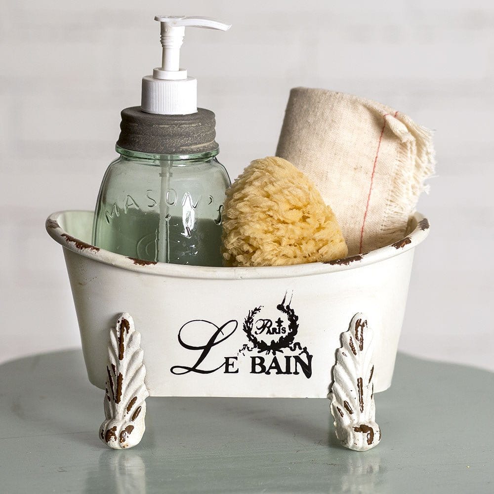 Painted Metal Paris Le Bain Mini Clawfoot Bathtub Bin-CTW Home-The Village Merchant