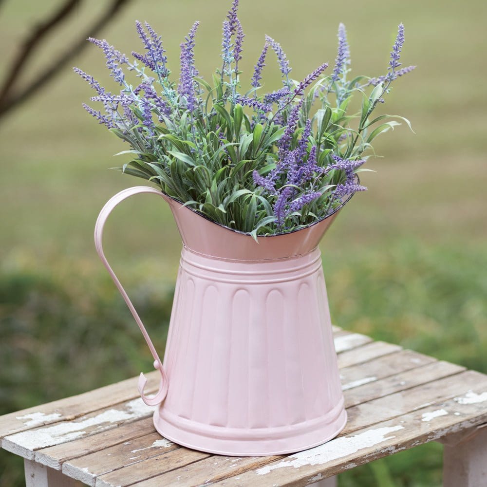 Painted Metal Pink Milk Pitcher-CTW Home-The Village Merchant