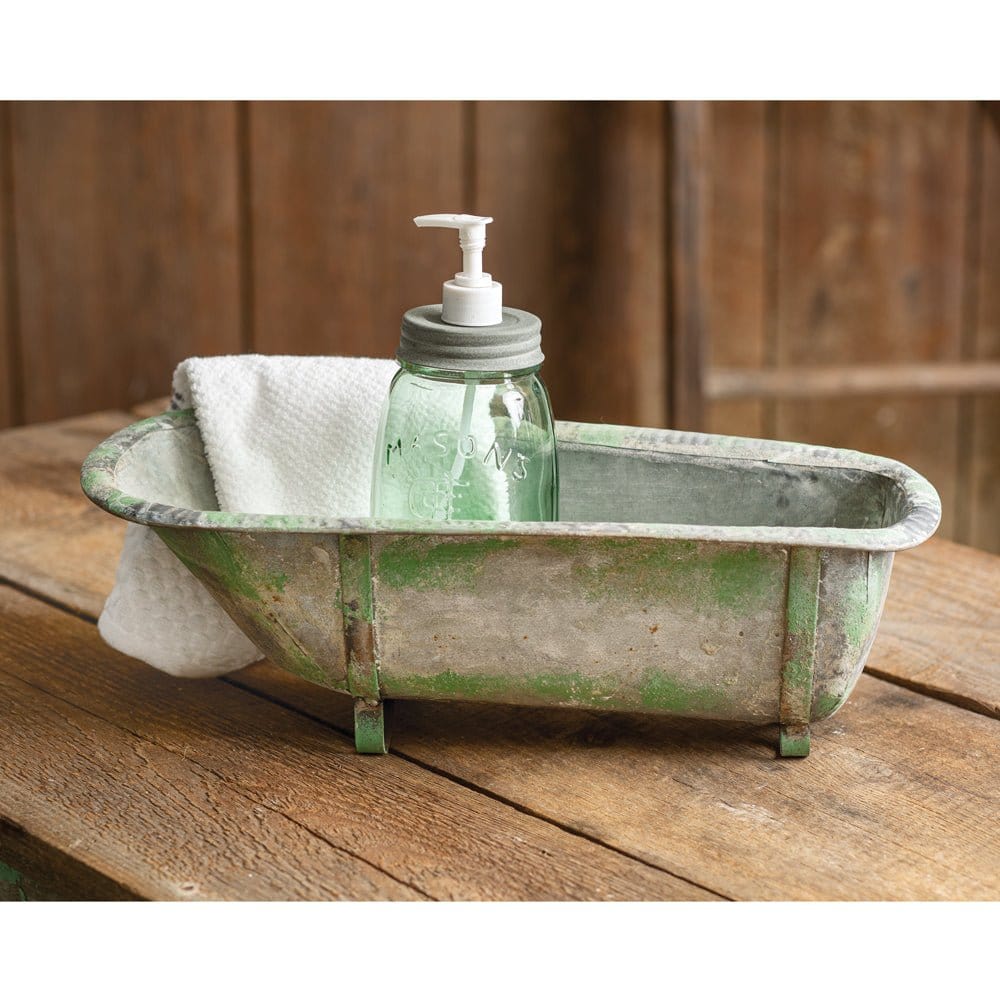 Painted Metal Rusty Bathtub Bin-CTW Home-The Village Merchant