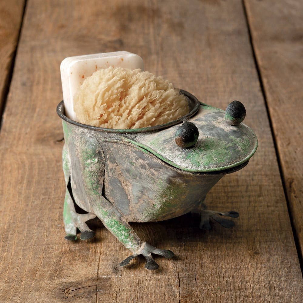 Painted Metal Rusty Frog Planter-CTW Home-The Village Merchant