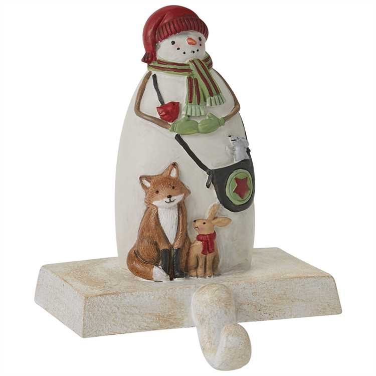 Painted Metal Snowman Stocking Holder-Park Designs-The Village Merchant