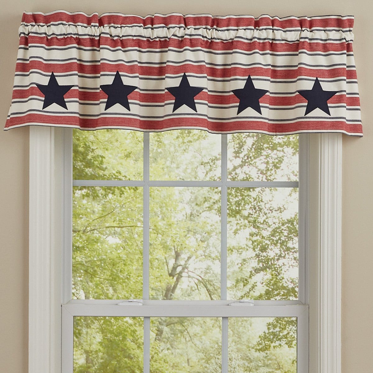 Patch Stars And Stripes Valance Lined-Park Designs-The Village Merchant