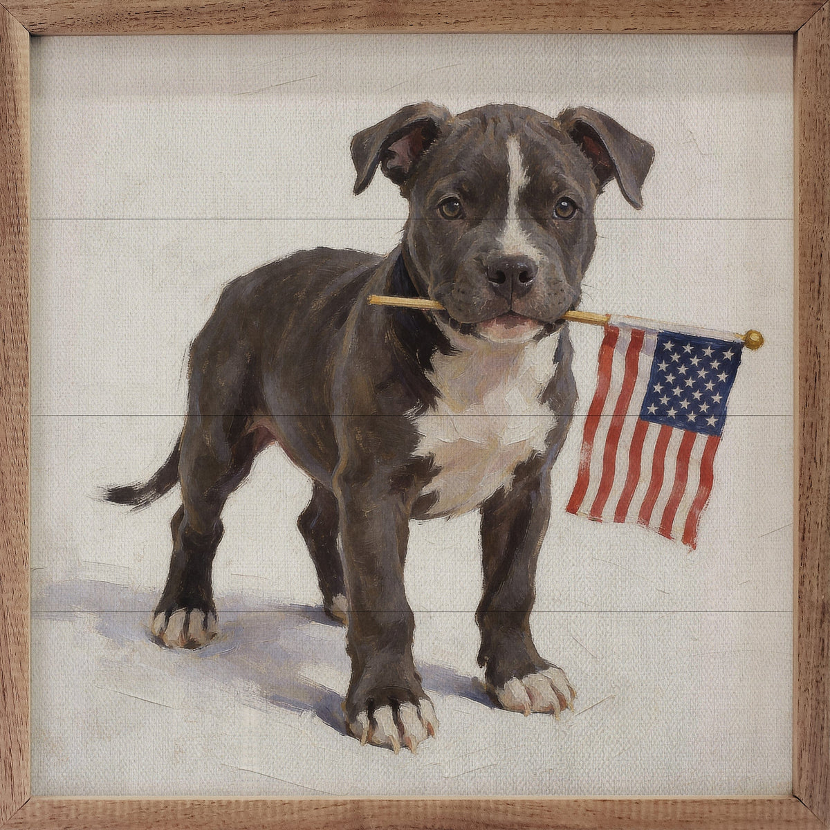 Patriotic Pets American Pit Bull Terrier Printed and Framed Wall Sign