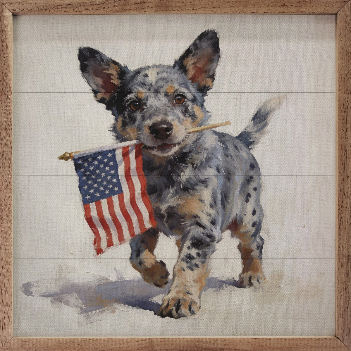 Patriotic Pets Blue Heeler Printed and Framed Wall Sign