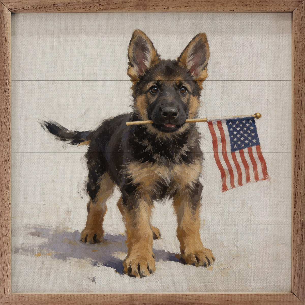 Patriotic Pets German Shepherd Printed and Framed Wall Sign