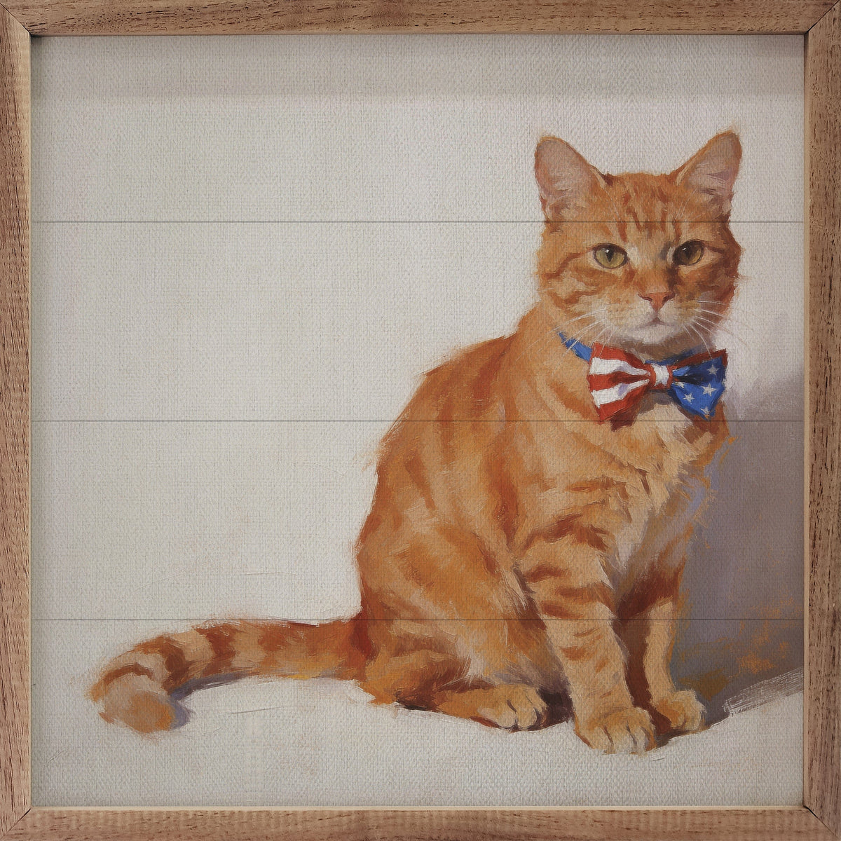 Patriotic Pets Orange Tabby Cat Printed and Framed Wall Sign