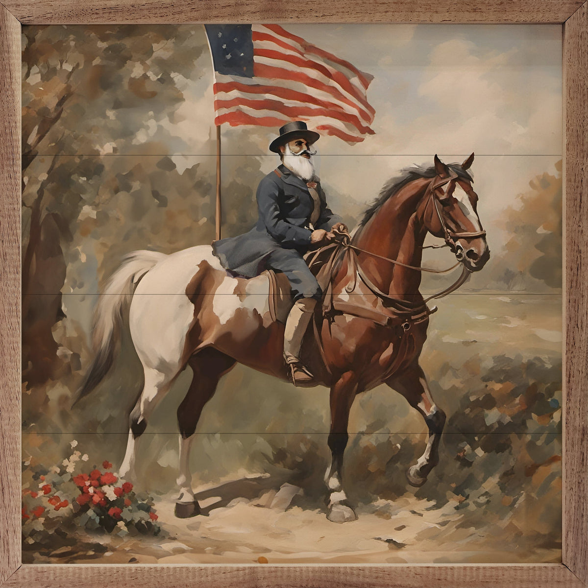Patriotic Rider Printed and Framed Wall Sign